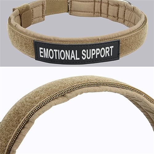 EXCELLENT ELITE SPANKER Tactical Nylon Padded Medium Dog Collar Adjustable - color: Coyote Brown, size: M-(15.4"-19.3")