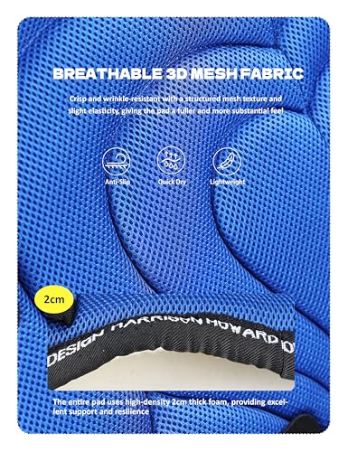 Harrison Howard Bareback Horse Riding Pad Breathable Mesh Cushioned No-Saddle Pad with Girth for Trail Training - color: Champion Blue