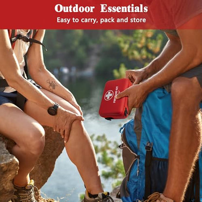 First Aid Kit 340 Piece, Premium Waterproof Hard Shell Medical Kit | Emergency First Aid Supplies and Survival Kit For Car, Home, Office, Travel, Camping, Sports, Outdoor, School - size: 340 Pieces