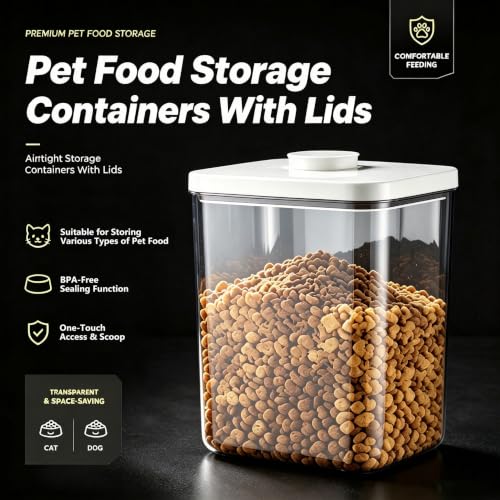 LivLab Mker Pet Food Storage Container With Lids & Cup - color: (D979)-5.5L-2