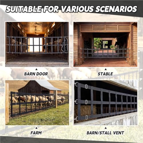 Stall Gates for Horses with Adjustable Straps Protective 9.8x1.6ft