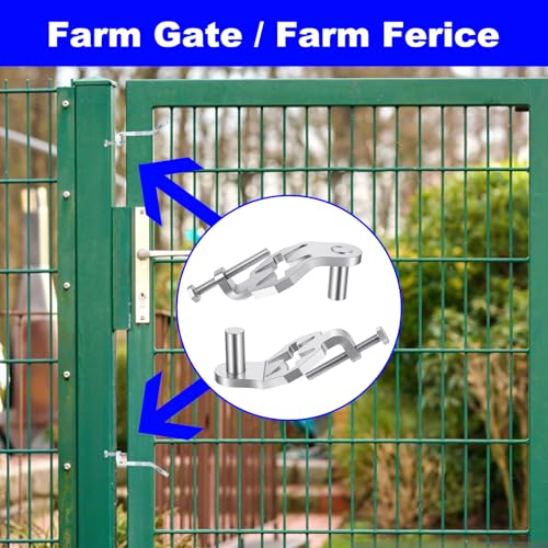 T-Post Gate Hinge Pins Heavy Duty 5/8 Inch 2 Pack T Post Gate Hinge Kit for Farm Garden Backyard Gates Hanger Easy Install