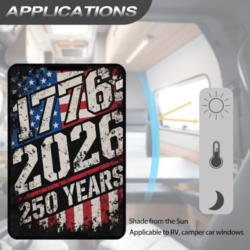 RV Entry Door Window Sunshade Thickened Camper Trailer Door Window Cover Camper Privacy Entrance Sun Blackout 17.3"x 26"-250th Anniversary of the United States - color: 250th Anniversary of the United States