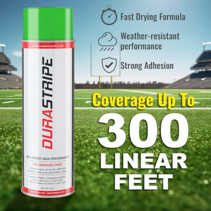 Athletic Field Marking Paint - (CASE) 12/18 Ounce Cans. The Most durable line marking paint available! Several colors to choose from. (Fluorescent Green) - color: Fluorescent Green