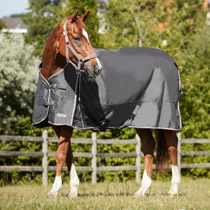Horze Glasgow Heavy Weight Waterproof Winter Turnout Horse Blanket (350g Fill) - Blackened Pearl - 75 in