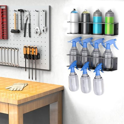 WALMANN Spray Bottle Holder Wall Mount, Metal Spray Can Storage Rack - style: Holds 8 Cans