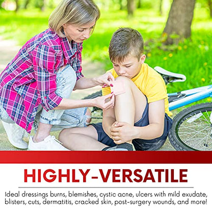 HEALQU Island Dressing - 6"x6", 30 Count - Bordered Gauze Sterile Individually Wrapped Gauze Pads, Water-Resistant, Non-Woven Backing - Soft and Breathable Wound Dressing for First Aid and Medical - size: 6x6" (30 Pack)