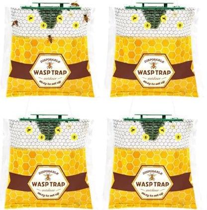 Disposable Wasp Traps Outdoor Hanging 4 Pack - size: 4 Pack