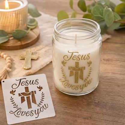 16 Cross Stencils for Faith Journals, Prayer Cards, Church Signs, Gifts - color: Cross