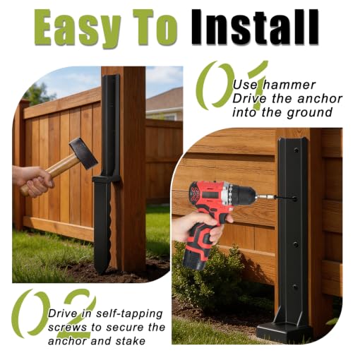 6 Pcs 30" Fence Post Repair Kit for Fix 4x4|6x6 Fence Post - size: 6 Pcs