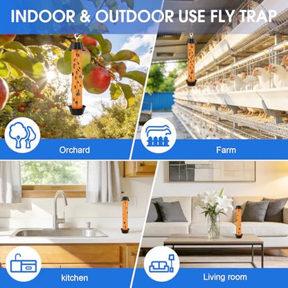 6pk Fly Trap Fly Stick Fly Strips Hanging Indoor & Outdoor - size: 6 pack