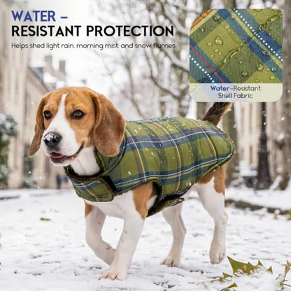 ASENKU Dog Winter Coat, Reversible Dog Jacket for Small Medium Large Dogs - color: Army Green, size: Small