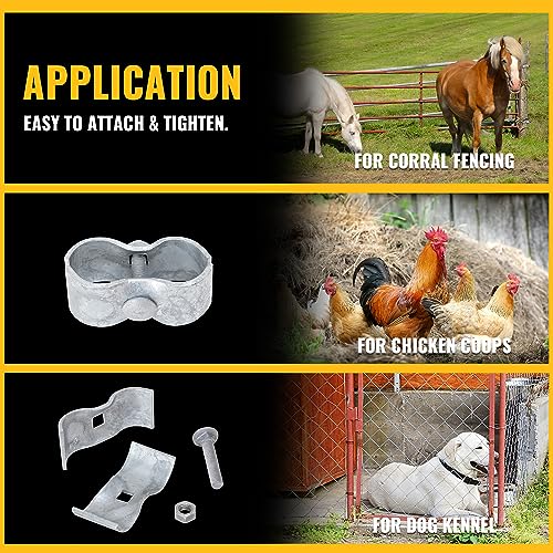VIVIDA Dog Kennel Clamps 1-5/8", Chain Link Fence Panel Clamps, 4-Pack - size: 1-5/8" (4 PCS)