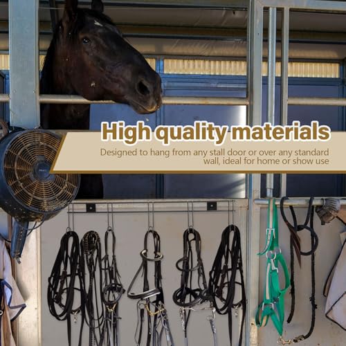 Yaocom 5 Hook 2 Pcs Bridle Hooks Tack Room Metal Wall Hangers Rack, Black - style: 5 Hook