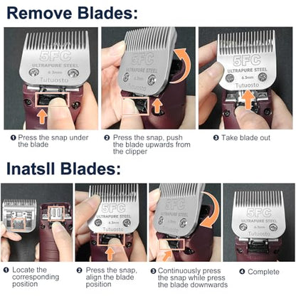 5FC Clipper Blade Compatible with Andis, Wahl and Oster Dog Clippers - color: 5FC