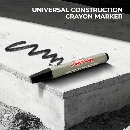 Lumber Crayons – Black, Pack of 12 | Hexagonal Construction Marking Crayons for Wood, Concrete, Asphalt, Metal | Durable, Smudge-Free, Break-Resistant - color: Black