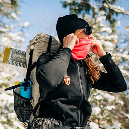 100% Merino Wool - Midweight Neck Gaiter - Skiing Neck Warmer - Winter Face Mask - Multipurpose Headwear - color: Blaze Pink