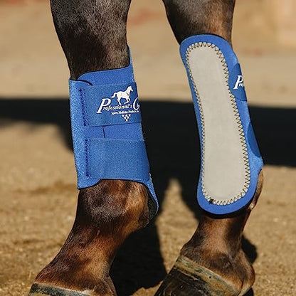 Professional's Choice Equine Competitor Front Leg Splint Boot | Hook & Loop Closure | Sold in Pairs | One Size Fits All - color: Royal Blue, size: One Size