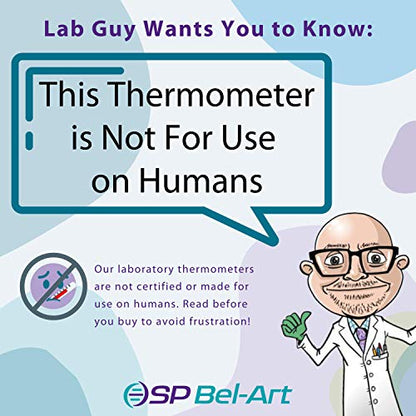 SP H-B DURAC General Purpose Lab Thermometer Total Immersion Glass Liquid Thermometer for Laboratories, Universities, Food and Beverage Processing, -20 to 150 Degrees Celsius