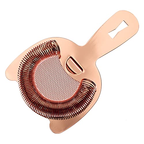 Barfly Fine Mesh Spring Strainer, Copper Plated - color: Copper