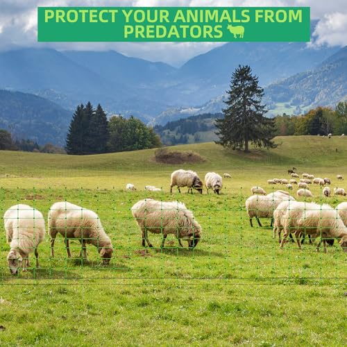 Electric Fence Netting, 35.4" H x 164' L, Portable Livestock Nets Mesh for Hog, Dogs, Deer, Goats, Electric Fencing for Backyards, Homesteaders, Farms, Ranches, Gardens - size: 35.4" H x 164' L Livestock