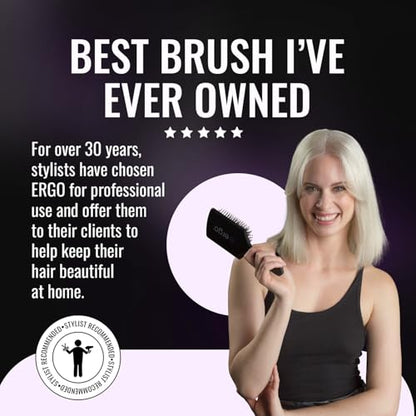 ERGO Super Gentle Mini Paddle Brush for Blow Drying - Hair Brushes for Women with Thick or Thin Hair - Dual Hairbrush for Women - Detangler Hair Brush - Gently Detangles Curly or Wet Hair - ERG750 - style: ERG750 (Mini Paddle)