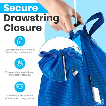 Handy Laundry Mesh XL Laundry Bag 24"x36" with Shoulder Strap, Blue | XL 24x36 Mesh Laundry Bag, Handles & Shoulder Strap, Breathable, Machine Washable, Dorm Travel Bedding, Blue - color: Blue, size: 1-Pack
