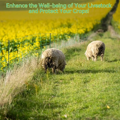 PPOLB Electric Fence Netting - 47.2" H x 164' L, Portable Movable Livestock Nets Mesh for Lambs, Dogs, Deer, Larger Animals Electric Fencing for Backyards, Homesteaders, Farms Ranches, and Gardens - size: 47.2" H x 164' L Livestock