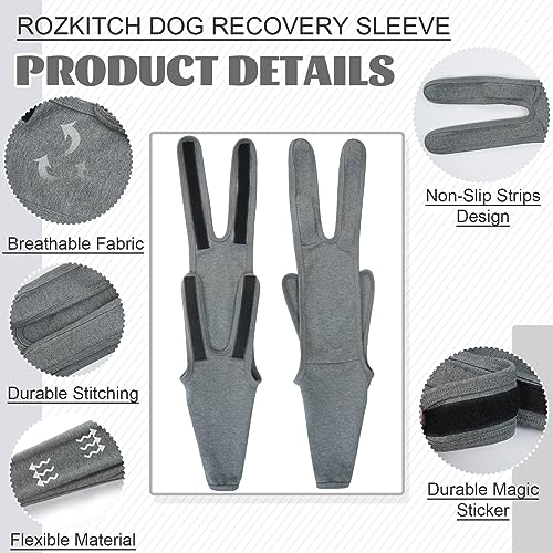 Dog Elbow Sleeve to Cover Front Legs Wounds and Surgical Incisions - color: Grey, size: 2XS