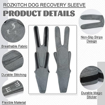 Dog Arm Sleeve for Front Leg to Stop Licking Surgical Wounds and Skin - color: Grey, size: S