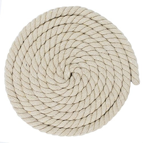 Super Soft 3 Strand Twisted Cotton Rope (Camel, 1/2 Inch x 10 Feet) - color: Camel, size: 10 Feet X 1/2 Inch