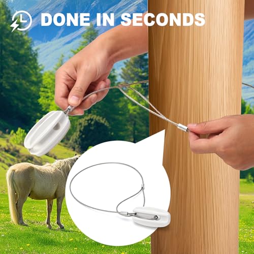 6Pcs Electric Fence End Insulator with 0.8m Wire 200kgf