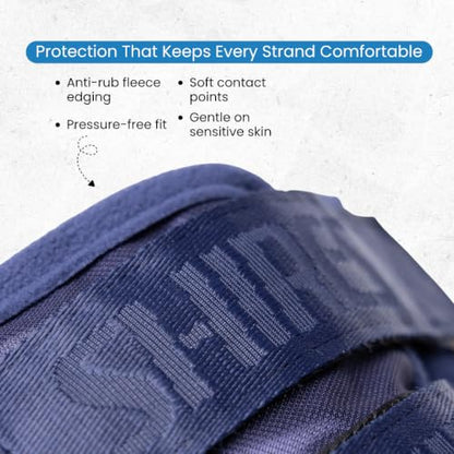 Shires FlyGuard Pro Fine Mesh Fly Mask with Ears & Open Forelock – Full Size | Lightweight Breathable Mesh Fly & Insect Protection | Turnout, Grazing & Stable Use | Navy Colour - color: Navy, size: Full