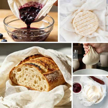 5 PCS Cheese Cloths, 36x36 Inch Cheesecloth Reusable Unbleached, Cheese Cloths for Straining, Cheese Making,Juicing,Baking & Cooking. - size: 36x36in