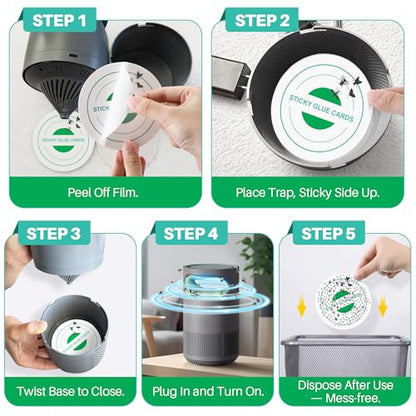 Qualirey 20 Pack Glue Trap Refill Pads Compatible with STEM Flying Insect Fan Trap, 3.94 Inches Replacement Glue Boards, Sticky Pads Insect Catcher for Indoor Fly Mosquito Bug Control