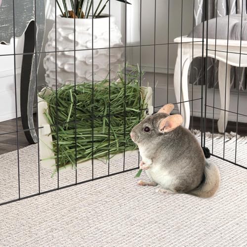Hypeety Rabbit Hay Feeder Automatic Hay Rack for Guinea Pigs, White - color: White, size: 1pc