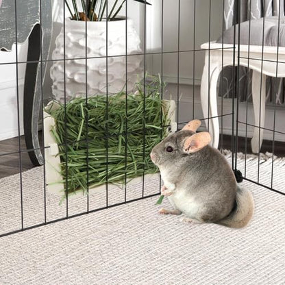 Hypeety Rabbit Hay Feeder Automatic Hay Rack for Guinea Pigs, White, 2pcs - color: White, size: 2pcs