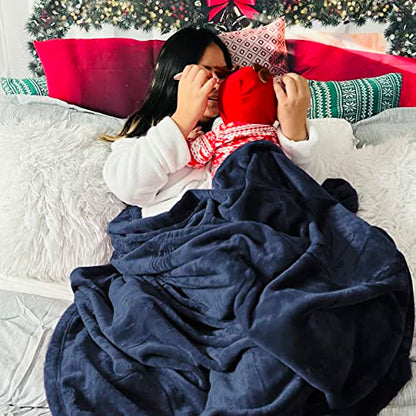 Bedsure GentleSoft Fleece Throw XL Blanket Navy - 300GSM Soft Lightweight Plush Cozy Blankets for Bed, Sofa, Couch, Travel, Camping, 50x70 inches - color: 02 - Navy, size: Throw XL (50" X 70")