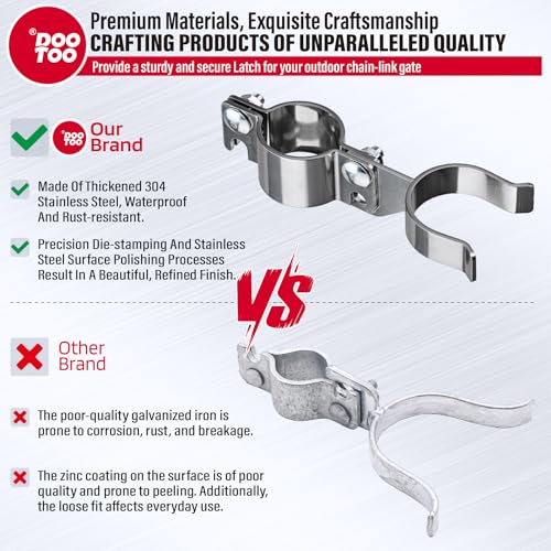 Stainless Steel 1-5/8" x 1-5/8" Chain Link Gate Latch （Fit 1 5/8" Gate Frame）, Heavy Duty Chain Link Fence Gate Fork Latch with Hole for Padlock 1Pack - color: 1-5/8"x1-5/8"