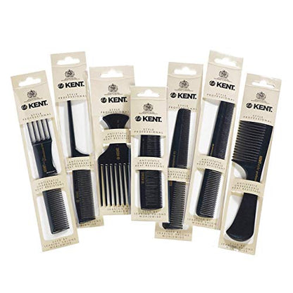 Kent SPC83 Black Salon-Style Barber Comb and Dressing Cutting Detangler with Wide Teeth - Professional Barber Wide Tooth Comb for Styling for Medium and Thick. Ergonomic Grip for Daily Use. - size: SPC83