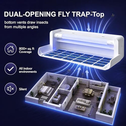 Fruit Fly UV Light Trap Indoor Commercial for Restaurants Bug Zapper 4 PCS - style: 4pack-White-w/20 Sticky Glue Boards