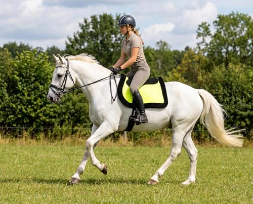 CHALLENGER Horse English Quilted Fleece Padded Trail Bareback Pad 72F48 - color: Lime Black