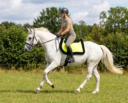 CHALLENGER Horse English Quilted Fleece Padded Trail Bareback Pad 72F48 - color: Lime Black