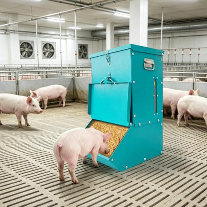 Single Door Hog Feeder, 2.2 Bushel Capacity Pig Feeder - size: 2.2 Bushel