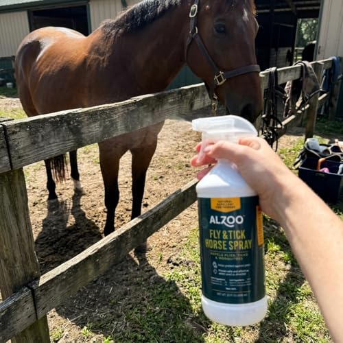 ALZOO Natural Fly and Tick Horse Spray, Helps Repel Mosquitoes, Horseflies & Ticks, Plant-Based Active Ingredients, 32 Fl. Oz. Spray Bottle (Pack of 2) - size: 32 Fl Oz (Pack of 2)