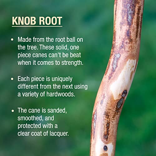 Brazos Wooden Walking Canes for Men and Women, Stable Walking Sticks for Seniors, Made in The USA - size: 37 Inch, style: Knob Root Hardwood 1