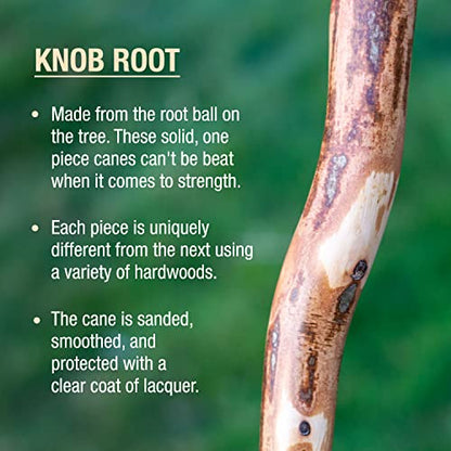 Brazos Wooden Walking Canes for Men and Women, Stable Walking Sticks for Seniors, Made in The USA - size: 37 Inch, style: Knob Root Hardwood 1