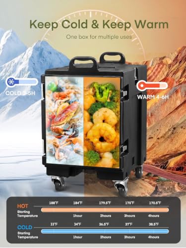 Catering Food Warmer, 82Qt Front Loading Hot Box for Catering for Camping
