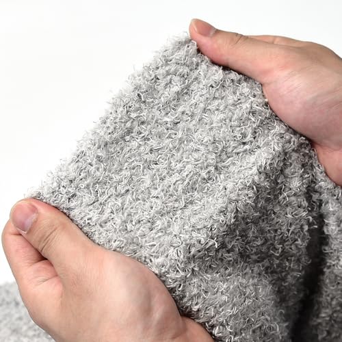 Surf turtle Light Grey Curly Teddy Fleece Faux Fur Fabric 36" x 59" - color: Light Grey, size: 36 x 59 inches