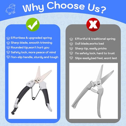 Rosvola Goat Hoof Trimmers, 8 Inch Multifunction Sheep Hoof Trimming Shear, Hoof Care Trimming Shears Nail Clippers for Livestock Twig and Floral